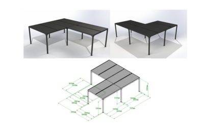Pergola bioclimatique aluminium autoportante gris anthracite XXL 32,63m²
