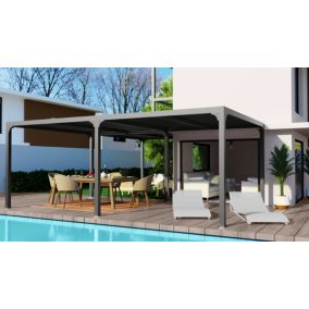 Pergola bioclimatique aluminium autoportante gris anthracite XXL 32,63m²