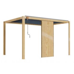 Pergola bioclimatique autoportée 3x4m en bois avec 1 claustra  Oviala