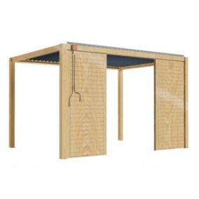 Pergola bioclimatique autoportée 3x4m en bois avec 2 claustras  Oviala