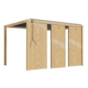 Pergola bioclimatique autoportée 3x4m en bois avec 3 claustras  Oviala