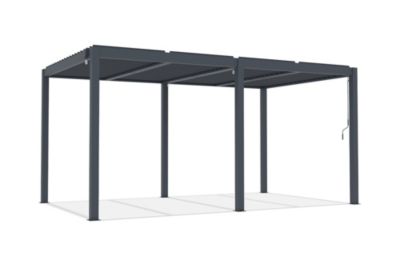 Pergola bioclimatique autoportée 5x3m AGOSTA aluminium gris