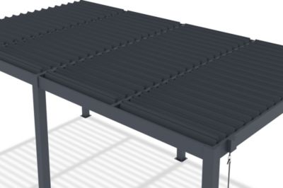 Pergola bioclimatique autoportée 5x3m AGOSTA aluminium gris