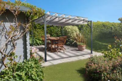 Pergola bioclimatique autoportée BAHIA 3x3m Toile Beige