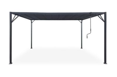 Pergola bioclimatique autoportée BAHIA 4x3m Toile Gris anthracite - Lames orientables