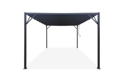 Pergola bioclimatique autoportée BAHIA 4x3m Toile Gris anthracite - Lames orientables