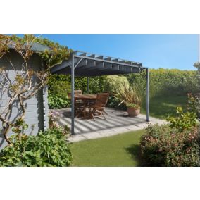 Pergola bioclimatique autoportée BAHIA 4x3m Toile Gris anthracite