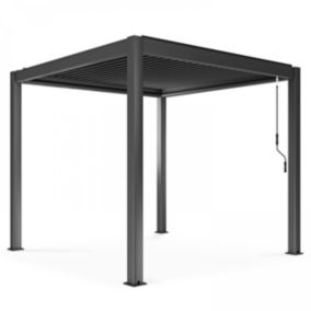 Pergola bioclimatique autoportée gris 3 x 3 x 2.5 m  Oviala