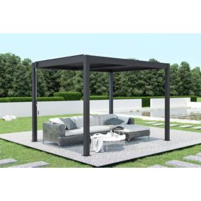 Pergola bioclimatique autoportée SANTA 3x2,5m aluminium gris