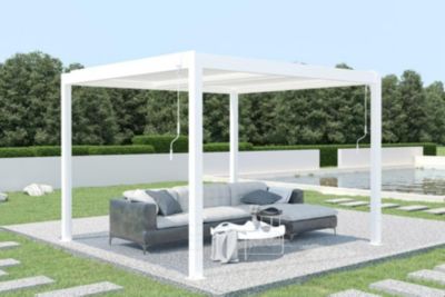 Pergola Bioclimatique autoportée SANTA 3x3m aluminium blanc