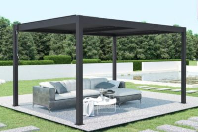 Pergola bioclimatique autoportée SANTA 4x3m aluminium gris