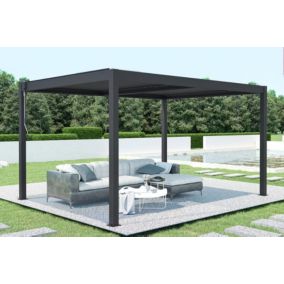 Pergola bioclimatique autoportée SANTA 4x3m aluminium gris