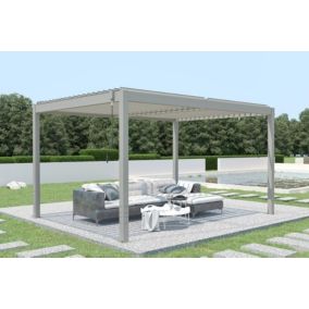 Pergola Bioclimatique autoportée SANTA 4x3m Aluminium Taupe