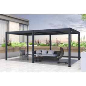 Pergola Bioclimatique autoportée SANTA 5x3m aluminium gris