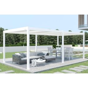 Pergola Bioclimatique autoportée SANTA 6x3m aluminium blanc