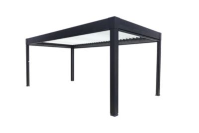 Pergola bioclimatique autoportante Actual motorisé aluminium noir sablé Green Outside 6 x 3 m