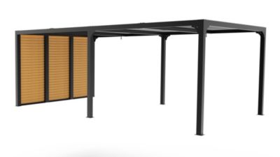 Pergola bioclimatique autoportante aluminium XXL 21,52m² gris - Habrita
