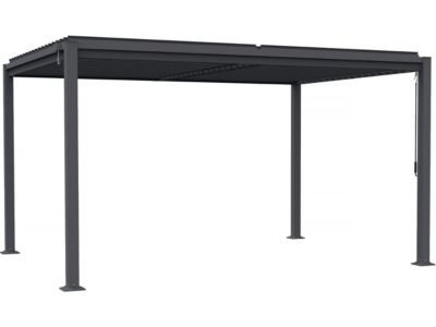 Pergola bioclimatique autoportante avec lames orientables "Howard"  3 x 4 m  Gris