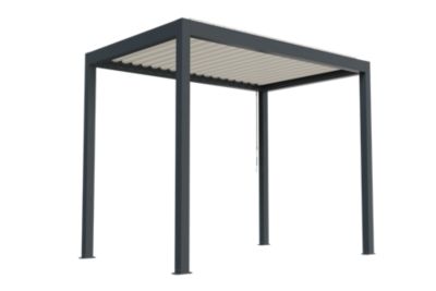 Pergola bioclimatique autoportante manuelle Salto Alumin'home aluminium gris foncé RAL 7016 - 3 x 2 m