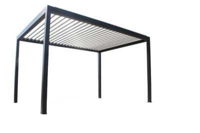 Pergola bioclimatique autoportante manuelle Salto Alumin'home aluminium gris foncé RAL 7016 - 4 x 3 m