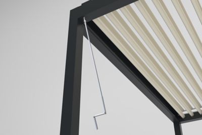 Pergola bioclimatique autoportante manuelle Salto Alumin'home aluminium gris foncé RAL 7016 - 4 x 3 m