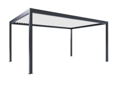 Pergola bioclimatique autoportante manuelle Salto Alumin'home aluminium gris foncé RAL 7016 - 5 x 3,5 m