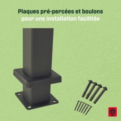 Pergola bioclimatique autoportante motorisée aluminium Breva coloris gris Klikstrom 3 x 4 m