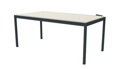Pergola bioclimatique autoportante motorisée aluminium Oviedo gris 6 x 3 m