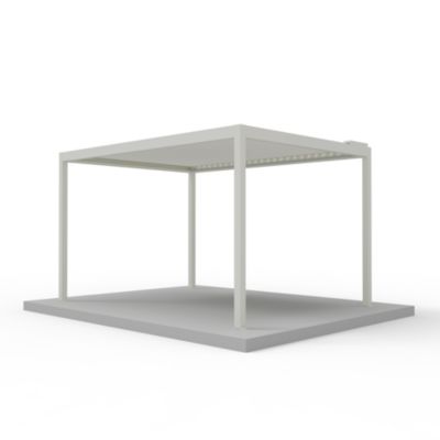 Pergola bioclimatique autoportante motorisée Salto Alumin'home aluminium blanc - 3 x 4 m avec LED intégrés