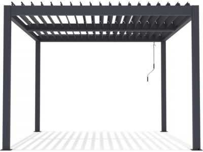 Pergola bioclimatique avec led "Windsor" en aluminium 3 x 4  Gris