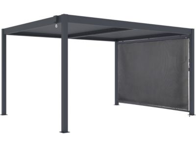 Pergola bioclimatique avec store en aluminium "Windsor"  3 x 4 m  Gris