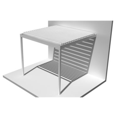 Pergola bioclimatique DASHURIA 4,00 x 4,613m Vérin à Télécommande (Blanc)