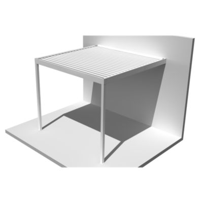Pergola bioclimatique DASHURIA 4,00 x 4,613m Vérin à Télécommande (Blanc)