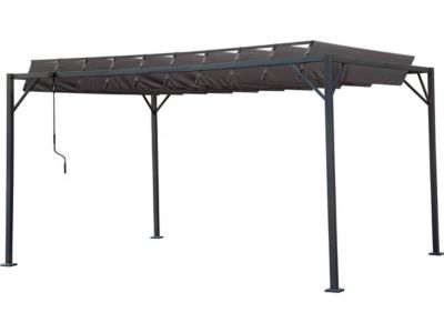 Pergola bioclimatique en tissu "Lodge" 3 x 4 m  Anthracite