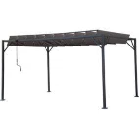 Pergola bioclimatique en tissu "Lodge" 3 x 4 m  Anthracite