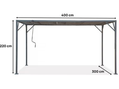 Pergola bioclimatique en tissu "Lodge" 3 x 4 m  Anthracite