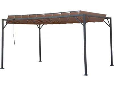 Pergola bioclimatique en tissu "Lodge" 3 x 4 m  Taupe