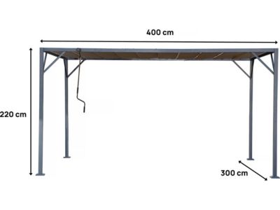 Pergola bioclimatique en tissu "Lodge" 3 x 4 m  Taupe