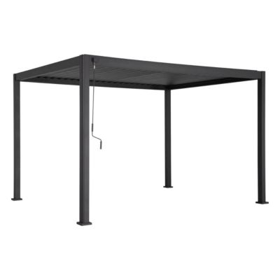 Pergola bioclimatique "Evora" 4 x 3m en aluminium Graphite - Hespéride