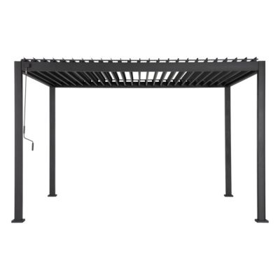 Pergola bioclimatique "Evora" 4 x 3m en aluminium Graphite - Hespéride