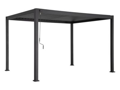 Pergola bioclimatique "Evora" 4 x 3m en aluminium Graphite - Hespéride
