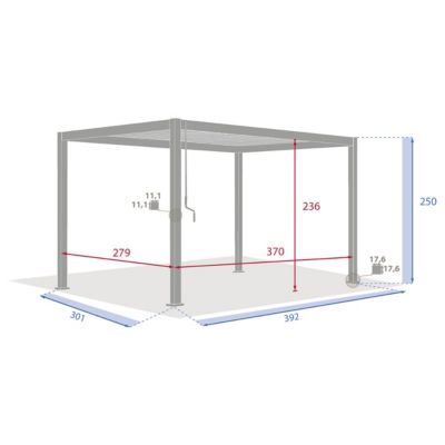 Pergola bioclimatique "Evora" 4 x 3m en aluminium Graphite - Hespéride