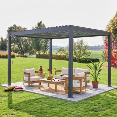Pergola Bioclimatique gris anthracite   Triomphe   3x4m. aluminium. à lames orientables