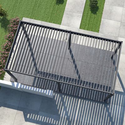 Pergola bioclimatique Ombréa autoportante VS - 3x6M Anthracite + 2 stores