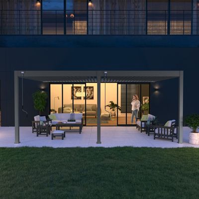 Pergola bioclimatique Ombréa VS adossée 4x6M - V2 - Anthracite