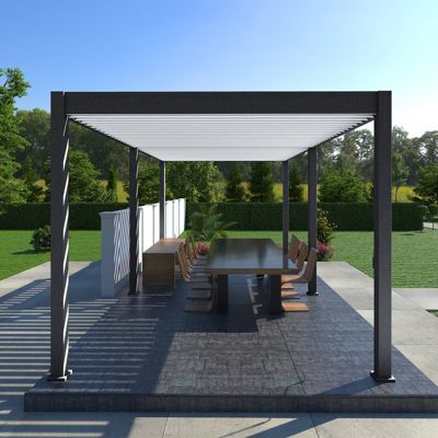 Pergola bioclimatique Ombréa VS autoportante 3x6M - Anthracite/blanc