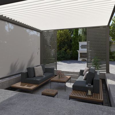 Pergola bioclimatique Ombréa VS autoportante 4x4M - Anthracite/blanc