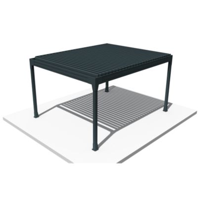 Pergola bioclimatique TRESNA îlot 4,50 x 3,054m Vérin à Télécommande (Gris anthracite)