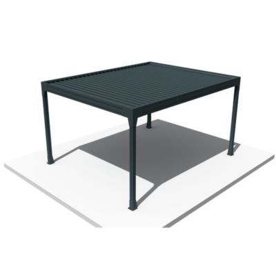 Pergola bioclimatique TRESNA îlot 4,50 x 3,054m Vérin à Télécommande (Gris anthracite)