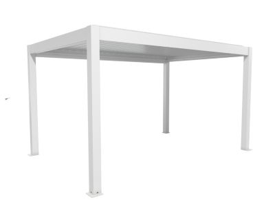 Pergola biolimatique autoportante 4 x 3 manuelle acier coloris blanc Biohort